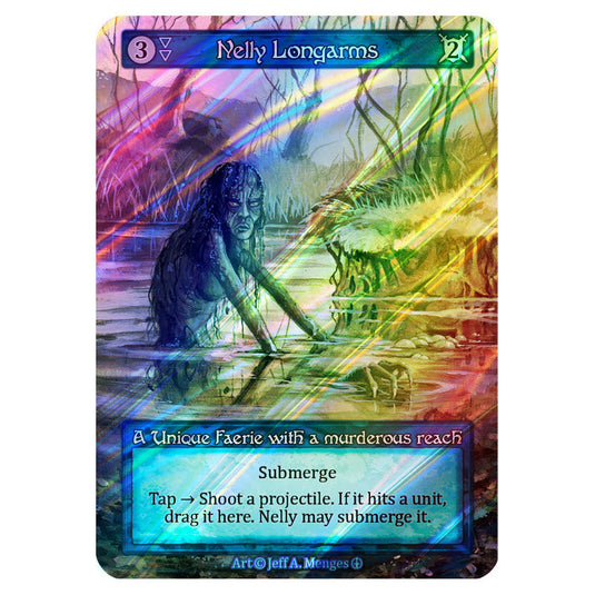 Nelly Longarms FOIL card from the Sorcery: Contested Realm set Arthurian Legends