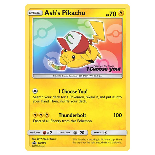 Pokemon - Sun & Moon - SM Black Star Promos - Ash's Pikachu - SM108