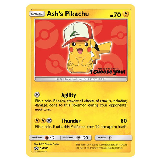 Pokemon - Sun & Moon - SM Black Star Promos - Ash's Pikachu - SM109