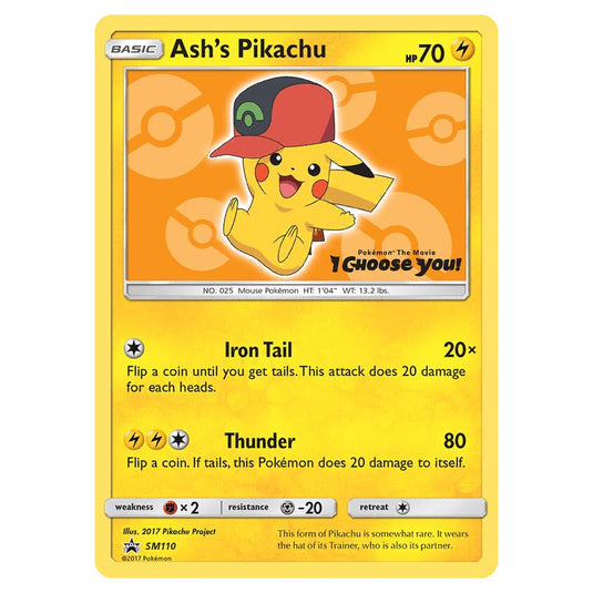 Pokemon - Sun & Moon - SM Black Star Promos - Ash's Pikachu - SM110 EX