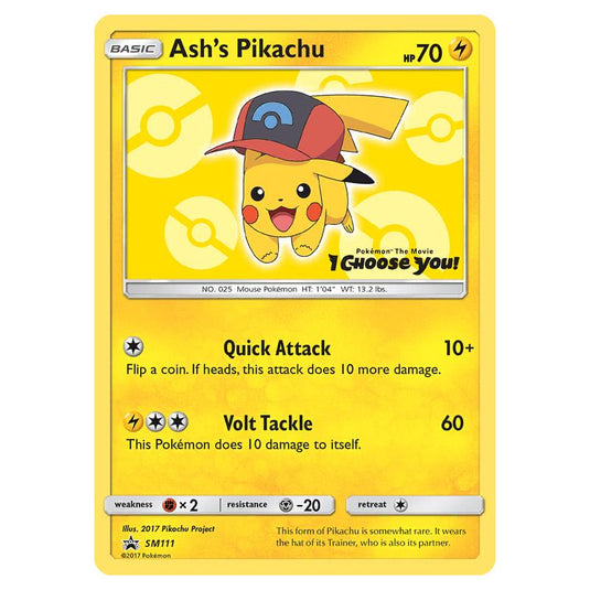 Pokemon - Sun & Moon - SM Black Star Promos - Ash's Pikachu - SM111