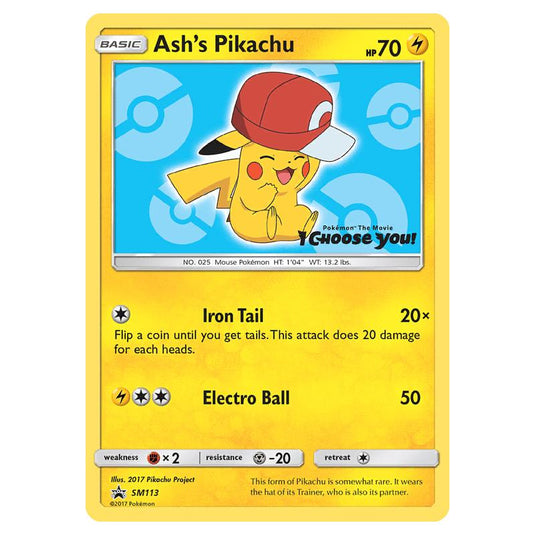 Pokemon - Sun & Moon - SM Black Star Promos - Ash's Pikachu - SM113