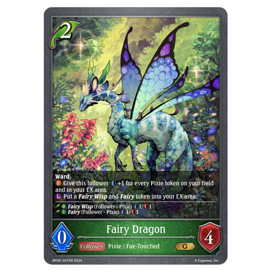 Fairy Dragon BP06-007EN card from the Shadowverse: Evolve set Paragons of the Colosseum