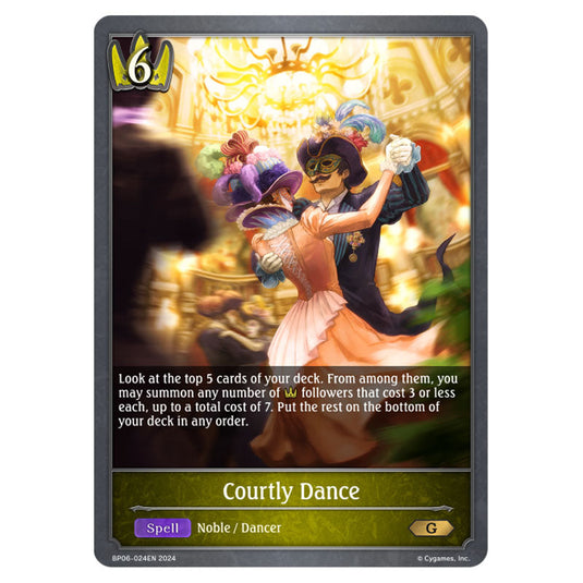 Courtly Dance BP06-024EN card from the Shadowverse: Evolve set Paragons of the Colosseum