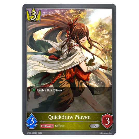 Quickdraw Maven BP06-025EN card from the Shadowverse: Evolve set Paragons of the Colosseum