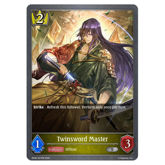 Twinsword Master BP06-027EN card from the Shadowverse: Evolve set Paragons of the Colosseum