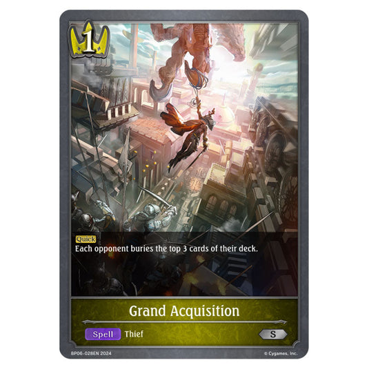 Grand Acquisition BP06-028EN card from the Shadowverse: Evolve set Paragons of the Colosseum