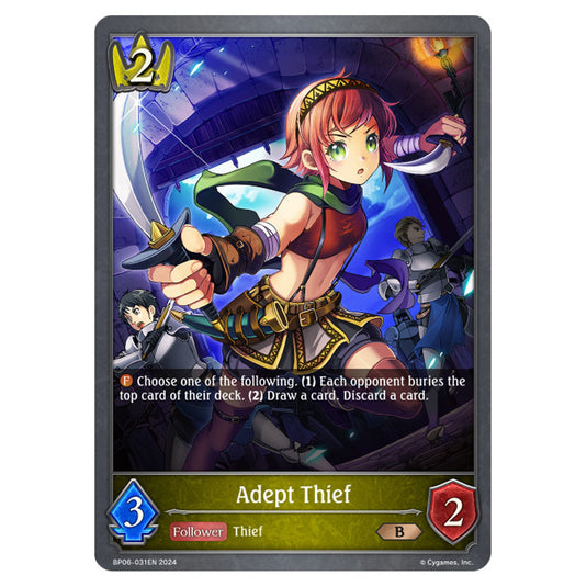 Adept Thief BP06-031EN card from the Shadowverse: Evolve set Paragons of the Colosseum