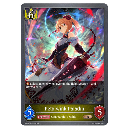 Petalwink Paladin BP06-032EN card from the Shadowverse: Evolve set Paragons of the Colosseum