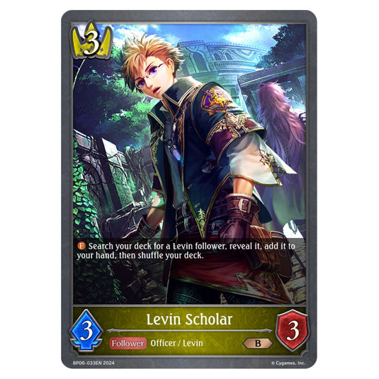 Levin Scholar BP06-033EN card from the Shadowverse: Evolve set Paragons of the Colosseum