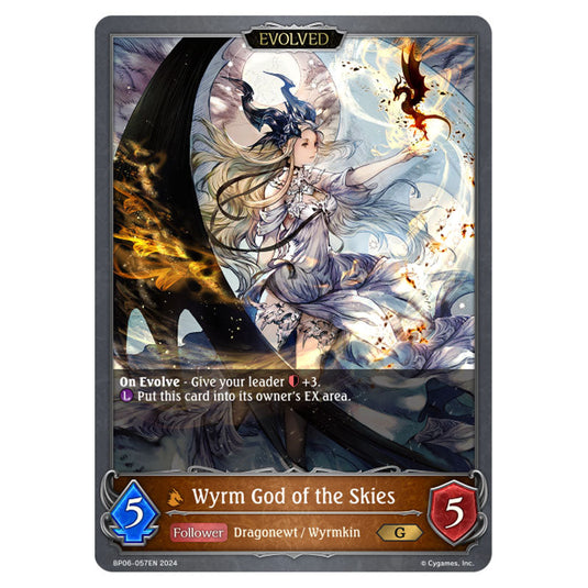 Wyrm God of the Skies BP06-057EN card from the Shadowverse: Evolve set Paragons of the Colosseum