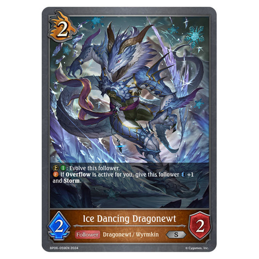 Ice Dancing Dragonewt BP06-059EN card from the Shadowverse: Evolve set Paragons of the Colosseum