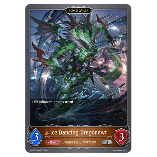 Ice Dancing Dragonewt BP06-060EN card from the Shadowverse: Evolve set Paragons of the Colosseum