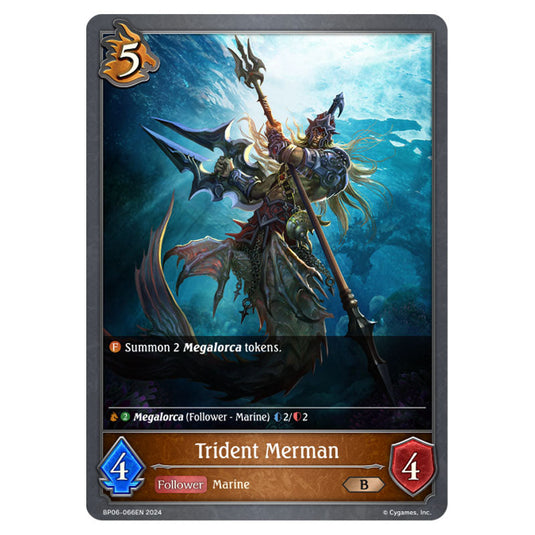 Trident Merman BP06-066EN card from the Shadowverse: Evolve set Paragons of the Colosseum