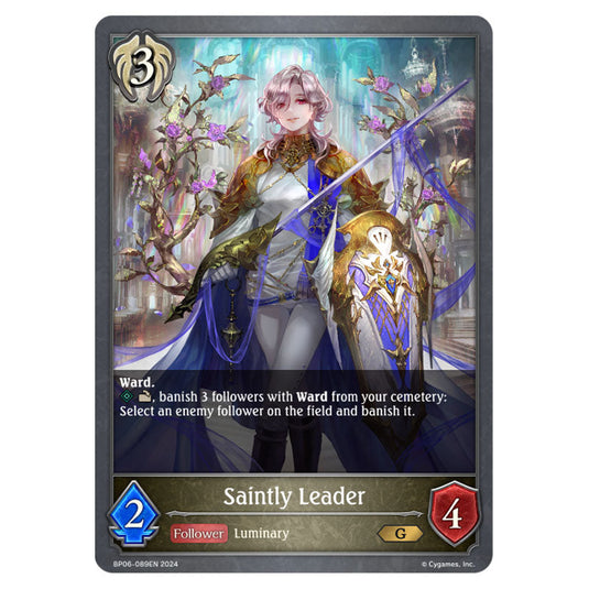 Saintly Leader BP06-089EN card from the Shadowverse: Evolve set Paragons of the Colosseum