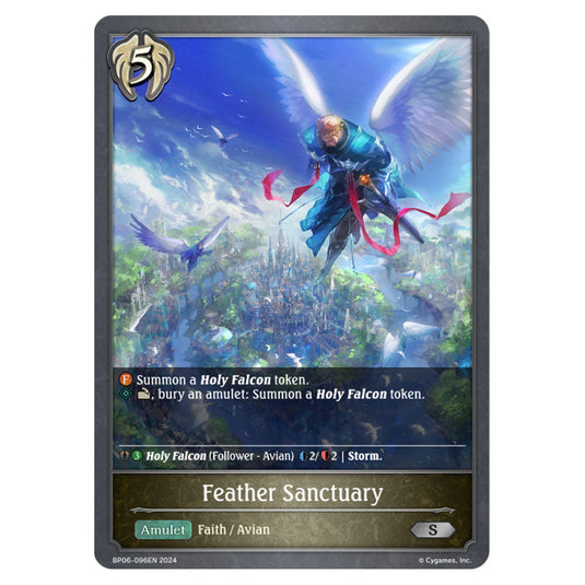 Feather Sanctuary BP06-096EN card from the Shadowverse: Evolve set Paragons of the Colosseum