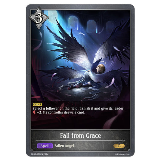 Fall from Grace BP06-108EN card from the Shadowverse: Evolve set Paragons of the Colosseum