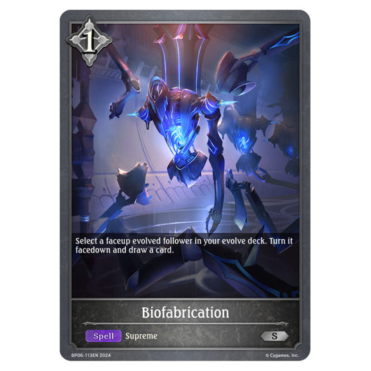 Biofabrication BP06-113EN card from the Shadowverse: Evolve set Paragons of the Colosseum