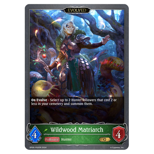 Wildwood Matriarch BP06-P02EN card from the Shadowverse: Evolve set Paragons of the Colosseum