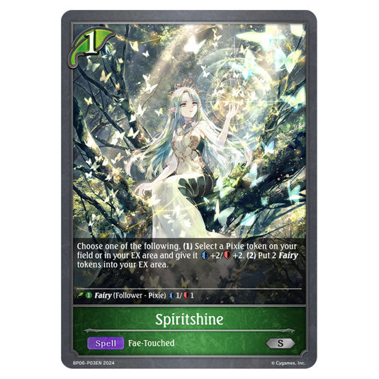 Spiritshine BP06-P03EN card from the Shadowverse: Evolve set Paragons of the Colosseum