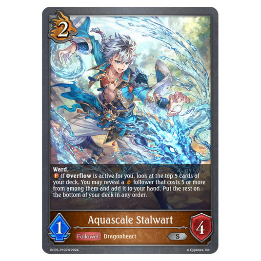 Aquascale Stalwart BP06-P19EN card from the Shadowverse: Evolve set Paragons of the Colosseum