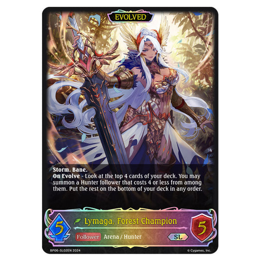 Lymaga, Forest Champion BP06-SL02EN card from the Shadowverse: Evolve set Paragons of the Colosseum