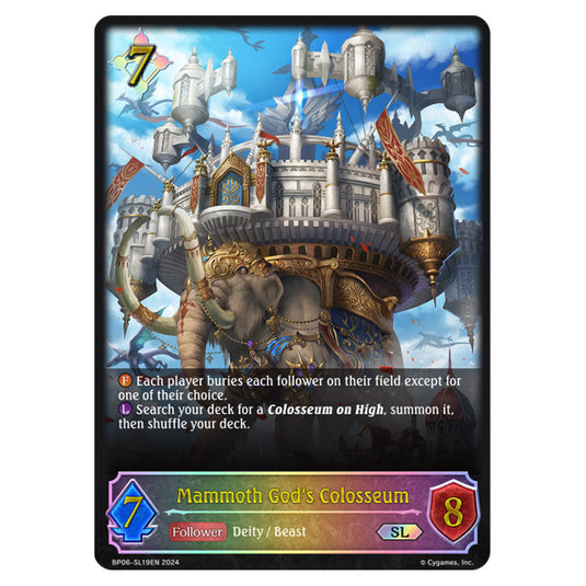 Mammoth God's Colosseum BP06-SL19EN card from the Shadowverse: Evolve set Paragons of the Colosseum