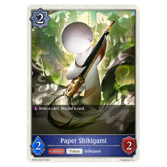 Paper Shikigami BP06-T02EN card from the Shadowverse: Evolve set Paragons of the Colosseum