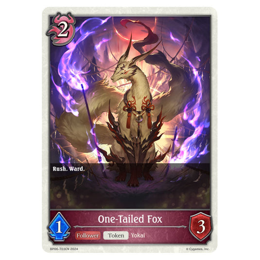 One-Tailed Fox BP06-T03EN card from the Shadowverse: Evolve set Paragons of the Colosseum