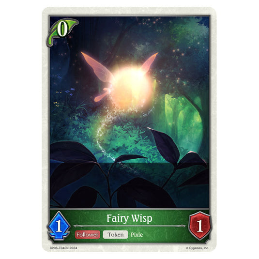 Fairy Wisp BP06-T04EN card from the Shadowverse: Evolve set Paragons of the Colosseum