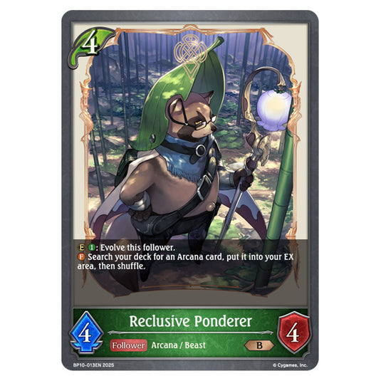 Reclusive Ponderer BP10-013EN card from the Shadowverse: Evolve set Gods of the Arcana