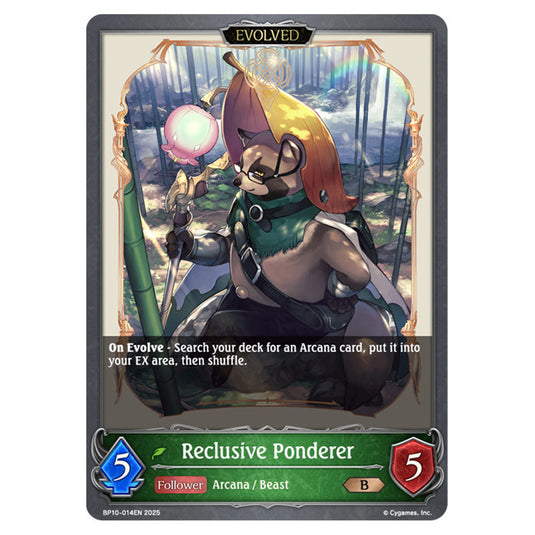 Reclusive Ponderer BP10-014EN card from the Shadowverse: Evolve set Gods of the Arcana