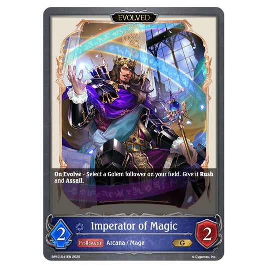 Imperator of Magic BP10-041EN card from the Shadowverse: Evolve set Gods of the Arcana