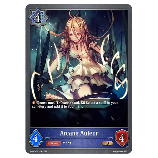 Arcane Auteur BP10-051EN card from the Shadowverse: Evolve set Gods of the Arcana