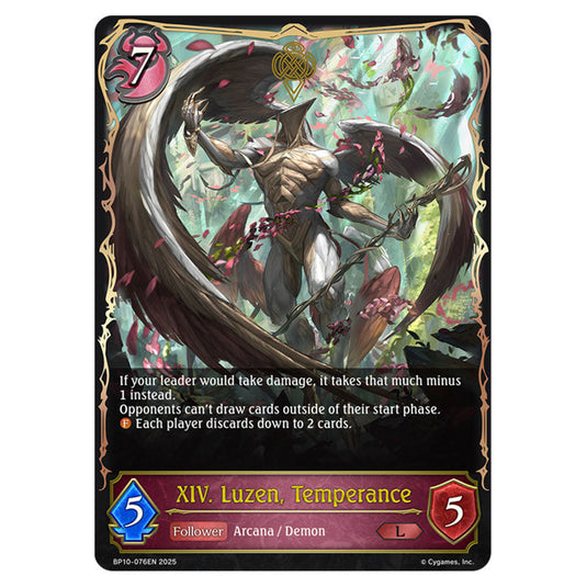 XIV. Luzen, Temperance BP10-076EN card from the Shadowverse: Evolve set Gods of the Arcana