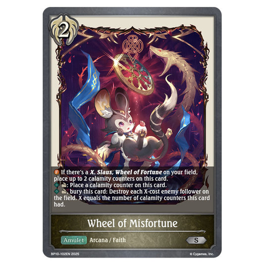Wheel of Misfortune BP10-102EN card from the Shadowverse: Evolve set Gods of the Arcana