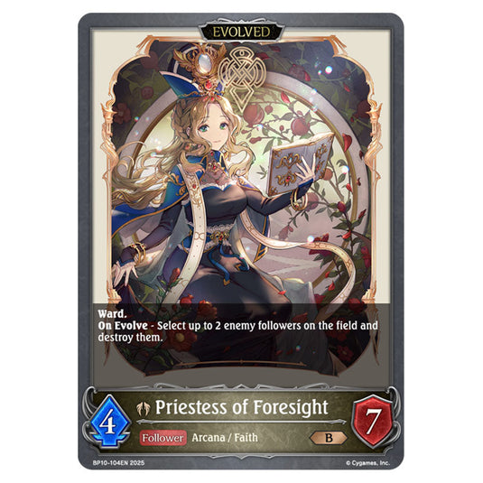 Priestess of Foresight BP10-104EN card from the Shadowverse: Evolve set Gods of the Arcana