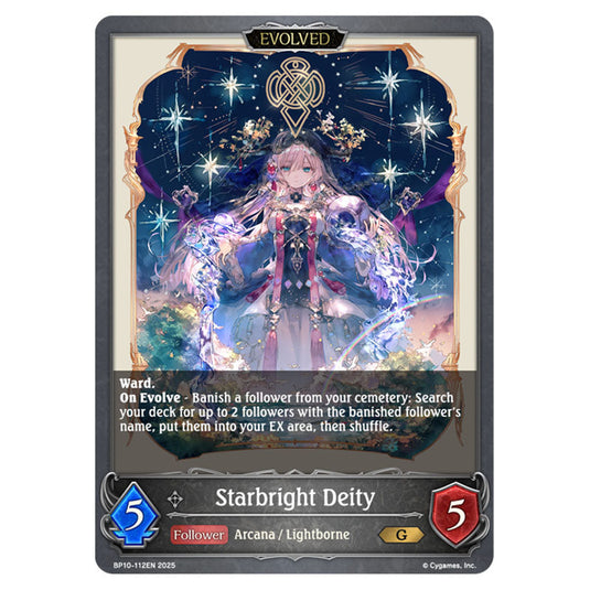 Starbright Deity BP10-112EN card from the Shadowverse: Evolve set Gods of the Arcana