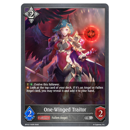 One-Winged Traitor BP10-115EN card from the Shadowverse: Evolve set Gods of the Arcana