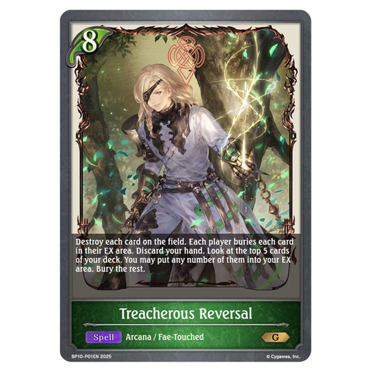 Treacherous Reversal BP10-P01EN card from the Shadowverse: Evolve set Gods of the Arcana