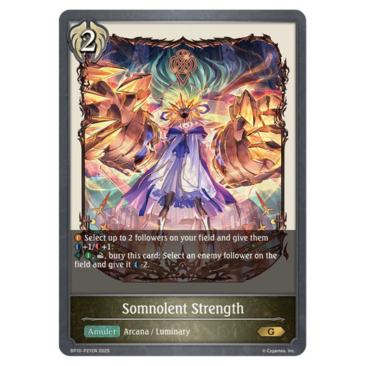 Somnolent Strength BP10-P21EN card from the Shadowverse: Evolve set Gods of the Arcana