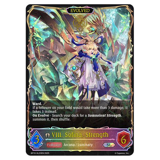 VIII. Sofina, Strength BP10-SL23EN card from the Shadowverse: Evolve set Gods of the Arcana