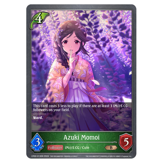 Azuki Momoi CP02-013EN card from the Shadowverse: Evolve set THE IDOLM@STER CINDERELLA GIRLS