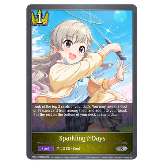 Sparkling Days CP02-028EN card from the Shadowverse: Evolve set THE IDOLM@STER CINDERELLA GIRLS