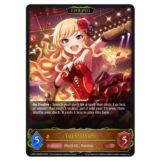 Yui Ohtsuki CP02-054EN card from the Shadowverse: Evolve set THE IDOLM@STER CINDERELLA GIRLS