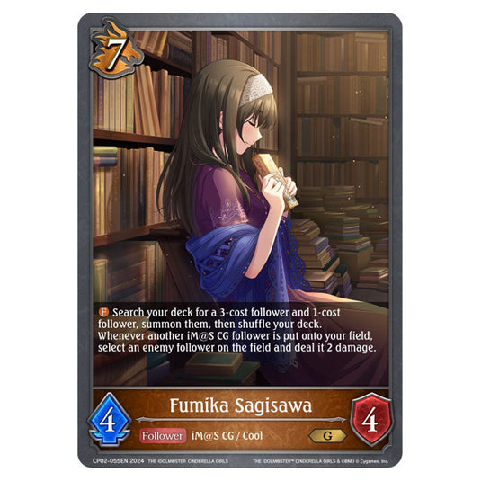 Fumika Sagisawa CP02-055EN card from the Shadowverse: Evolve set THE IDOLM@STER CINDERELLA GIRLS