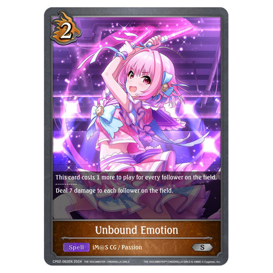 Unbound Emotion CP02-062EN card from the Shadowverse: Evolve set THE IDOLM@STER CINDERELLA GIRLS