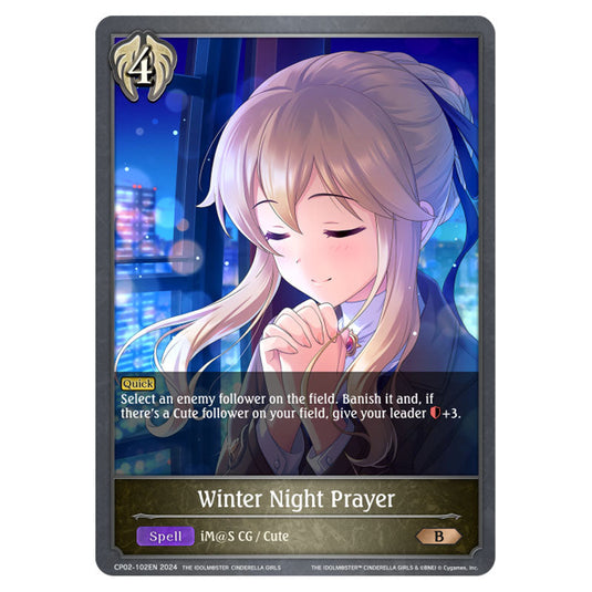 Winter Night Prayer CP02-102EN card from the Shadowverse: Evolve set THE IDOLM@STER CINDERELLA GIRLS