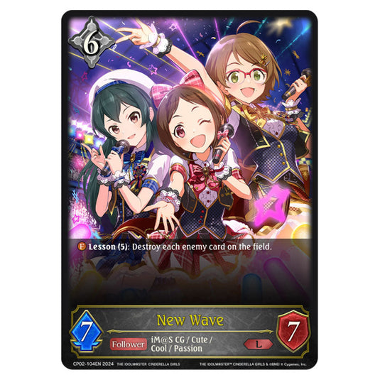 New Wave CP02-104EN card from the Shadowverse: Evolve set THE IDOLM@STER CINDERELLA GIRLS