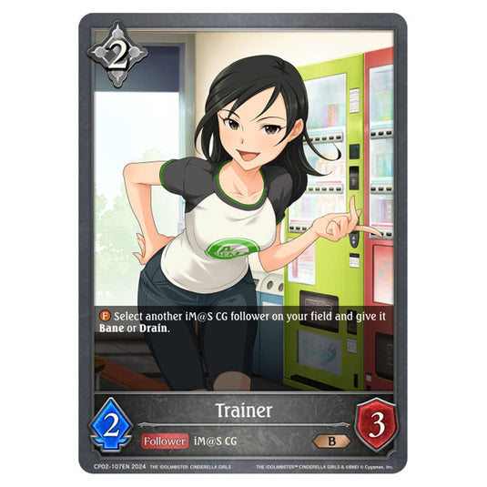 Trainer CP02-107EN card from the Shadowverse: Evolve set THE IDOLM@STER CINDERELLA GIRLS